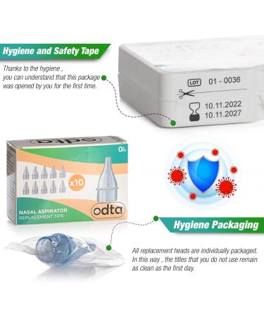 Odta Reusable Baby Nasal Aspirator + 22 Filters & 12 Replacement Heads | Easy Flow Control | Mucus Cleaner for Baby Nose | Shower Gift Set - Buy Online on GoSupps.com