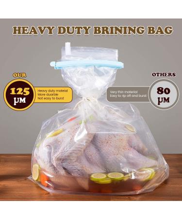 2 Pack Extra Large Turkey Brining Bags with Double Zippers - 35 lb Capacity, Includes Strings and Clips - Ideal for Turkey, Chicken, Beef, Pork - Buy Online on GoSupps.com