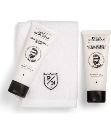 Percy Nobleman - Face & Stubble Care Kit by Percy Nobleman A Men's Gift Set For Skin Care. Moisturiser Wash and Face Towel Kit - Buy Online on GoSupps.com