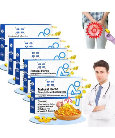 NNGXFC Heca Natural Herbal Strength Hemorrhoid Capsules Natural Hemorrhoid Relief Capsules Hemorrhoid Suppository Rapid Hemorrhoid Treatment Helps Relieve Itching Burning Pain (5BOXES)