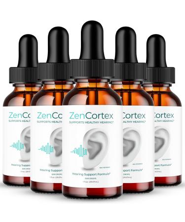 IDEAL PERFORMANCE Zencortex Tinnitus Relief for Ringing Ears Drops Zencortex Ring Clear Tinnitus Drops Tinnitus Treatment Supplement Ear Ringing Relief Tinnitus Zen Cortex Reviews (5 Pack)