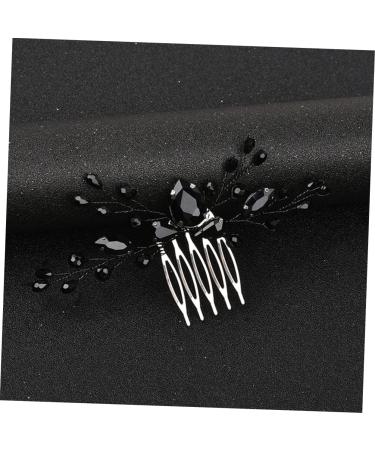 DOITOOL Black Crystal Hair Accessories Rhinestone Leaf Hair Comb Bridal Hair Clip Hair Comb for Women Hair Gems for Women Black Hair Clips Vintage Hair Accessories Decor Alloy Miss Wedding - Buy Online on GoSupps.com