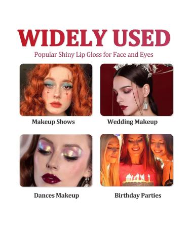Rosarden Metallic Lipsticks for Women - Long Lasting 24 Hour Waterproof Lip Gloss | Diamond Shimmer Glitter Gloss Lipstick in Orange Pink - Shiny Gloss for Cheeks and Eyes - Buy Online on GoSupps.com