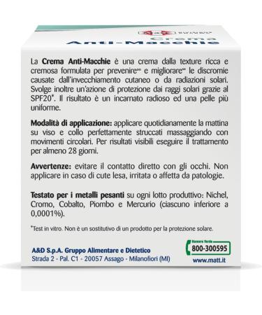  Matt Mattifying anti-dark spot cream ideal for reducing skin discoloration caused by skin aging or sun exposure moisturizes and protects the skin from UVA rays with SPF 20 50 ml - Buy Online on GoSupps.com