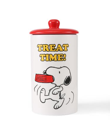 Peanuts for Pets Dog Treat Jar - Dishwasher Safe Peanuts Dog Treat Jar with Lid, Peanuts Pet Treat Jar, Peanuts Dog Food Storage Container, Peanuts Snoopy and Charlie Brown Treat Jar with Silicone Lid Snoopy - Treat Time