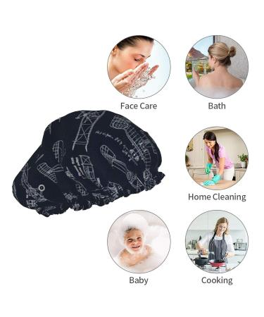 Reusable Waterproof Shower Cap for Men - Blue Aviation Bonnet - Double Layer Bath Cap - One Size Fits All Lengths - Blue781 - Buy Online on GoSupps.com