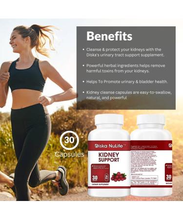 Diska Nulife Kidney Support - 90 Capsules - Urinary Tract and Bladder Health Supplement for Normal Kidney Function - Buy Online on GoSupps.com