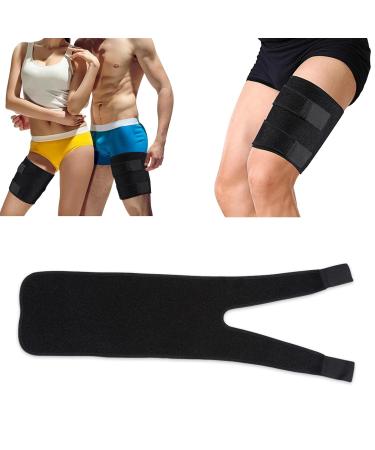 Thigh Brace Support - Adjustable Neoprene Compression Sleeve for Hamstring & Quad Pain Relief | Injury Recovery for Men & Women - Buy Online on GoSupps.com