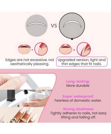 U-Shinein UV Gel Strips Semi-Cured Nail Wraps Self-Adhesive Gel Nail Strips French Gel Nail Stickers Full Wraps Manicure Nail Art Nail Decoration Long Lasting Nail Design Wraps F04 - Buy Online on GoSupps.com