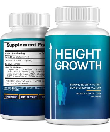 Growth Capsules to Grow Taller Height Growth Maximizer with Calcium for Bone Strength Free from Growth Hormone