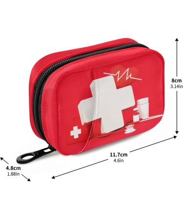 Naanle Red Cross Pill Box - Portable 7 Day Travel Organizer Bag for Vitamins & Supplements - Compact Multi-Colored Design - Buy Online on GoSupps.com