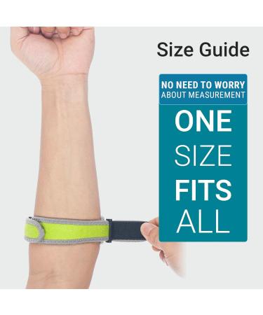 360 RELIEF Tennis & Golfers Elbow Support Brace - Adjustable Strap for Men & Women | Pain Relief for Tendonitis & Arthritis | 1 Pair Green with Mesh Laundry Bag - Buy Online on GoSupps.com