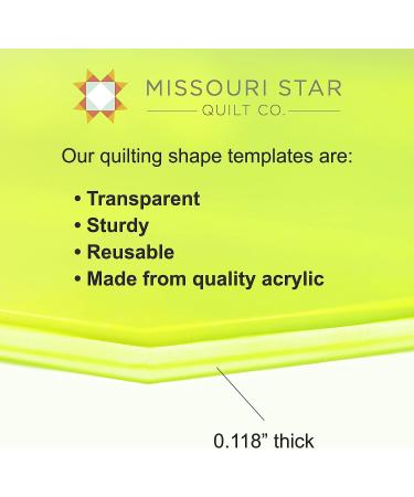 Acrylic Quilting Template Set of 4 | Wedge, Triangle & Wing | For 10 and 5 Precut Squares| Essential Quilt Supplies for Cutting Patterns | For Layer Cakes and Charm Packs - Buy Online on GoSupps.com