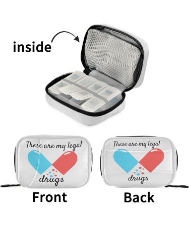 Naanle Blue & Red 7-Day Pill Organizer Bag - Compact Vitamin Travel Case with Zipper | Cartoon Design 4.6x3.14x1.88 Inch - Buy Online on GoSupps.com