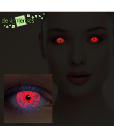 Buy DESIGNLENSES Glowing Halloween The Purge Costume Contact Lenses | UV Neon Red | International Shipping Available - Buy Online on GoSupps.com