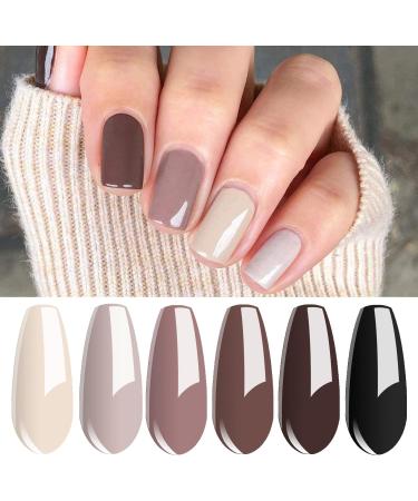 Vishine Gel Nail Polish Starter Kit - 48W UV LED Lamp, Manicure Tools, Brown Nude Series Colors, Gel Polish Base Top Coat & Mat Top Coat - #002 Kit #04 - Buy Online on GoSupps.com