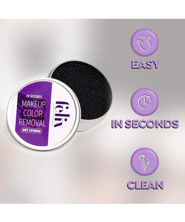 Felix Professional Makeup Brush Cleaner - Deep Clean & Quick Dry for Natural & Synthetic Brushes (2 Fl oz + Sponge) - Buy Online on GoSupps.com