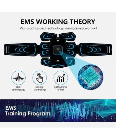 Hongxian EMS Abdominal Muscle Trainer - Portable Belly Belt with 8 Modes & 19 Intensities for Effective Ab Workout | International Shipping Available - Buy Online on GoSupps.com