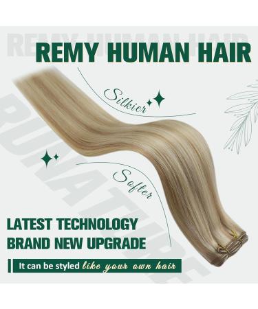 Buy Runature Real Hair Tress Extensions - Ash Blonde & Platinum Blonde Sew-In Weft Remy 40cm (16 inch) 100g #18AP60 - Buy Online on GoSupps.com