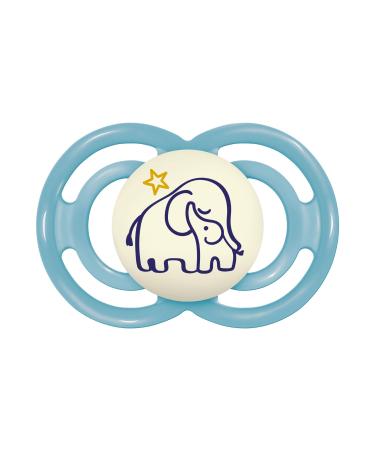 MAM Perfect Night Silicone Pacifier Skinsoft with Pacifier Holder 6+ Months Light Blue