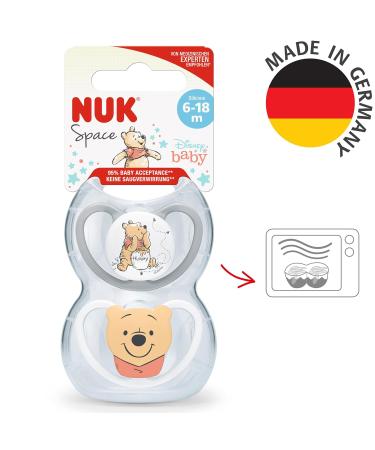 Buy NUK Space Pacifier 6-18 Months - Winnie the Pooh | 2 Pack | Best for Babies Worldwide - Buy Online on GoSupps.com