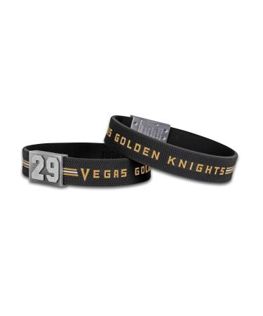Brayce Vegas Golden Knights bracelet with your jersey number 00-99 i ice hockey PUR with the NHL Las Vegas jersey on the wrist.