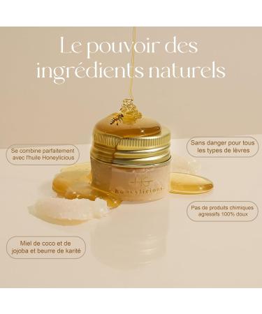  HG AESTHETICS HG AESTHETICS Honeylicious Honey Lip Scrub Natural Exfoliating and Moisturizing Scrub with Sugar Coconut Oil & Shea Butter - Buy Online on GoSupps.com