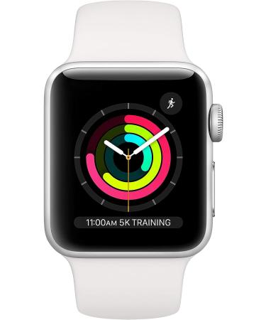 Apple Watch Series 3 (GPS 38mm) Silver Aluminum Case White Sport Band - Renewed - Buy Online on GoSupps.com