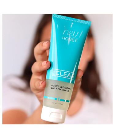 Hey Honey Skincare Be Clear Acne Routine | Daily Active Cleansing Face Wash | Youth & Young Adults, Blemishes Prone | Propolis & Gentle Exfoliating Acids | Fast & Long Lasting Oil Control | 5 fl oz - Buy Online on GoSupps.com