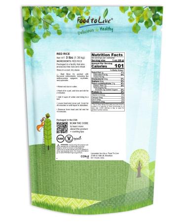 3 lbs Red Long-Grain Rice: Nutty Flavor, Non-Sticky, Vegan. Protein & Antioxidant-Rich for Pilafs, Salads & Stir-Fries - Buy Online on GoSupps.com