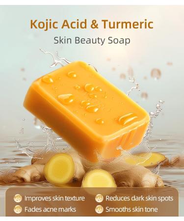Turmeric Soap for Dark Spots - Kojic Acid & Deep Cleansing for All Skin Types | Gentle Face & Body Soap for Men & Women - Buy Online on GoSupps.com