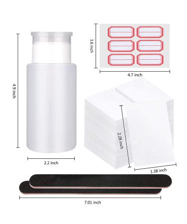 630PCS Lint Free Nail Wipes Cotton Pads, 2PCS Nail Files, and Push Down Pump Dispenser Bottle Set for Nail Polish Remover - Alcohol & Acetone & More - Buy Online on GoSupps.com