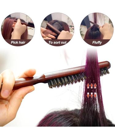 Sularpek Teasing Hair Brush - Boar Bristle Toupe Brush with Wooden Handle for Long Thick Curly Wavy Dry or Damaged Hair - Buy Online on GoSupps.com