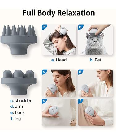 RENPHO Electric Scalp Massager | Waterproof Portable Head Massager with 4 Massage Heads | Handheld for Hair Growth, Stress Relief & Deep Cleaning - Buy Online on GoSupps.com