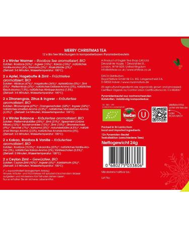 Organic ETS Tea Gift with Bow - Red Santa Christmas Winter Tea Set with 12 Pyramid Bags | Perfect Christmas Gift - Buy Online on GoSupps.com