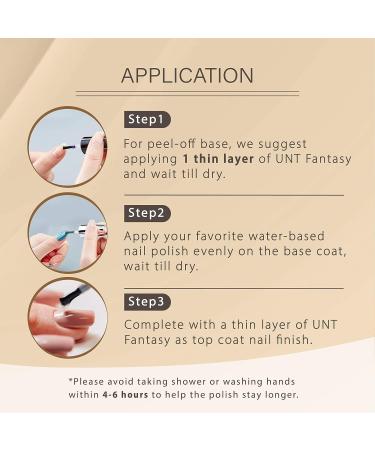 UNT Fantasy Peel Off Base & Top Coat - Toxic-Free 2-in-1 Quick Dry Nail Polish for Nail Art - Pregnancy-Safe & Kids-Friendly - Cruelty-Free Formula (0.3 Fl Oz) - Buy Online on GoSupps.com