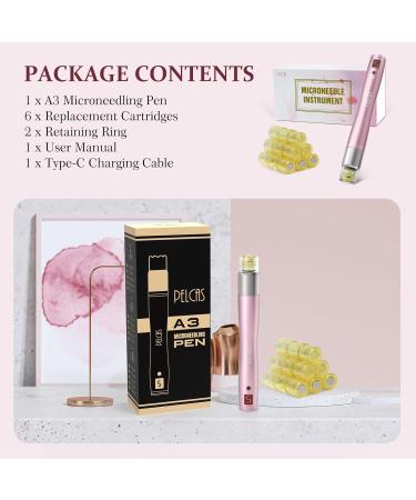 PELCAS Microneedling Pen Automatic Serum Applicator Microneedling 5 Speeds with LCD Screen Type-C Rechargeable Cordless Dermapen for Scars Wrinkles Acne Stretch Marks Skin Rejuvenation - Buy Online on GoSupps.com