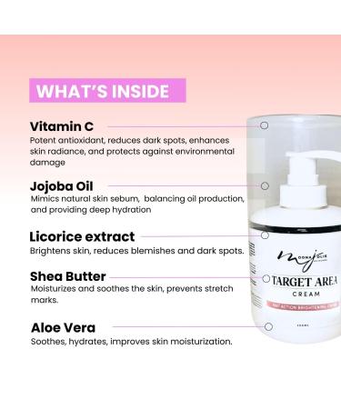 Moona Jolie Target Area Cream Face & Body Moisturizer with Vitamin C Aloe & SPF 50 Supports Even Skin Tone & Smooth Nourished Skin (250ML) 8.45 Ounce (Pack of 1) - Buy Online on GoSupps.com
