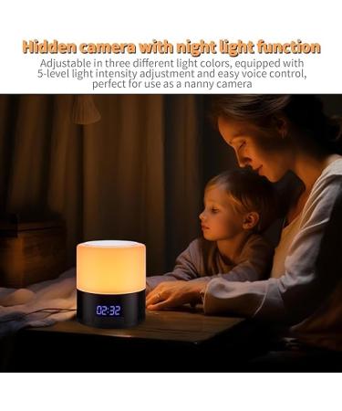 Spy Camera Hidden Camera Bluetooth Speaker  Hidden Spy Camera with Video  1080P Nanny Cam Hidden Camera with 180Â°Rotating Lens  WiFi Hidden Camera Clock Night Light with Night Vision  Motion Detection - Buy Online on GoSupps.com