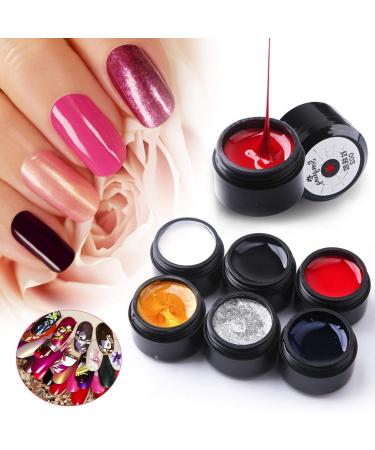 1 Pulling Silk Spider Gel Nails 6 Colours Design Point to Drawing and Painting Decoration Draw Silk Varnish Silver - Buy Online on GoSupps.com