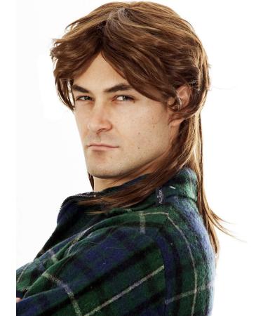 ALLAURA Brown Merica Joe Dirt Mullet Wig for Men - Perfect for 80s Costumes - Buy Online on GoSupps.com