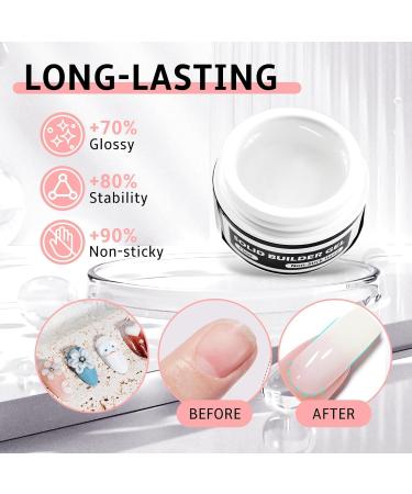  sularpek 2 x 15 ml Solid Sculpture Builder Gel 3D Gel Nail Art UV Nail Construction Gels Non-Stick 3D Gels for Extension Decoration and Nail Art Repair Clear/White - Buy Online on GoSupps.com