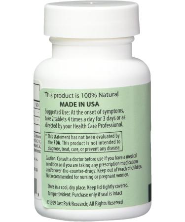 East Park d-Lenolate Plus Cold and Flu Homeopathic Remedy | Immune System Booster for Adults & Kids | Olive Leaf, Neem Leaf & Echinacea | 625mg 24 Tablets | Vegan Non-GMO - Buy Online on GoSupps.com