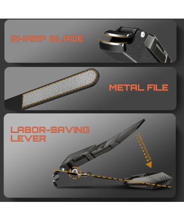 Ultimate Mess-Free Nail Clippers with Catcher - Precision Toenail & Fingernail Clippers for Men & Women - Durable Nail Cutter for Thick Nails - Gray - Buy Online on GoSupps.com