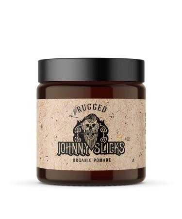 Johnny Slicks Rugged Oil Based Pomade - Organic Hair Pomade for Men with Low to Medium Hold - Promotes Healthy Hair Growth and Helps Hydrate Dry Skin - (4 Ounce)