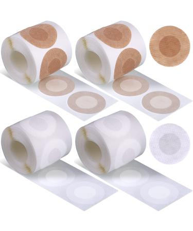 JenPen 400 Pcs Mens Nipple Covers, Tape Pasties Patch Protector Sets for Runners Anti Chafing Stickers Guard Disposable Adhesive Bandage Sports Gym Daily, White and Nude Color