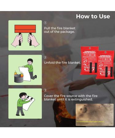 DIBBATU Fire Blanket 39x39 inch - Kitchen & Home Safety Suppression Blanket for Fireplace, Grill, Car, Office, Warehouse - Flame Retardant Emergency Shield - Buy Online on GoSupps.com