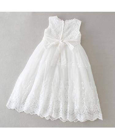 Leideur Baby Long Christening Gowns | White Baptism Dress for Girls | 18-24 Months - Buy Online on GoSupps.com
