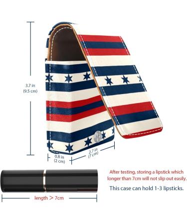 Buy American Stars Leather Lipstick Case - Mini Organizer with Mirror | Ideal Lip Gloss Holder - Buy Online on GoSupps.com