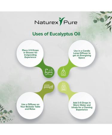 Buy Eucalyptus Essential Oil 4 oz | Pure Aromatherapy Oil for Hair & Skin | Therapeutic Grade by Naturex Pure - Buy Online on GoSupps.com